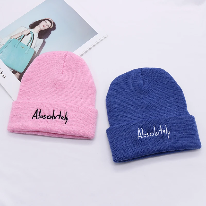 Модная зимняя шапка с надписью ab утолщенная вязаная для женщин и мужчин Уличная