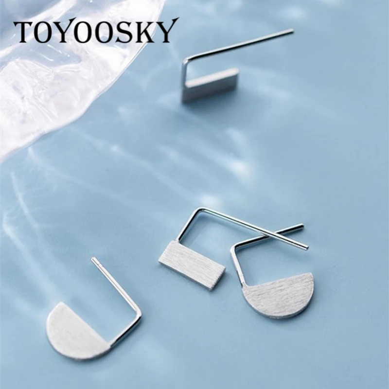 Женские полукруглые серьги из серебра 100% пробы|Серьги-гвоздики| |