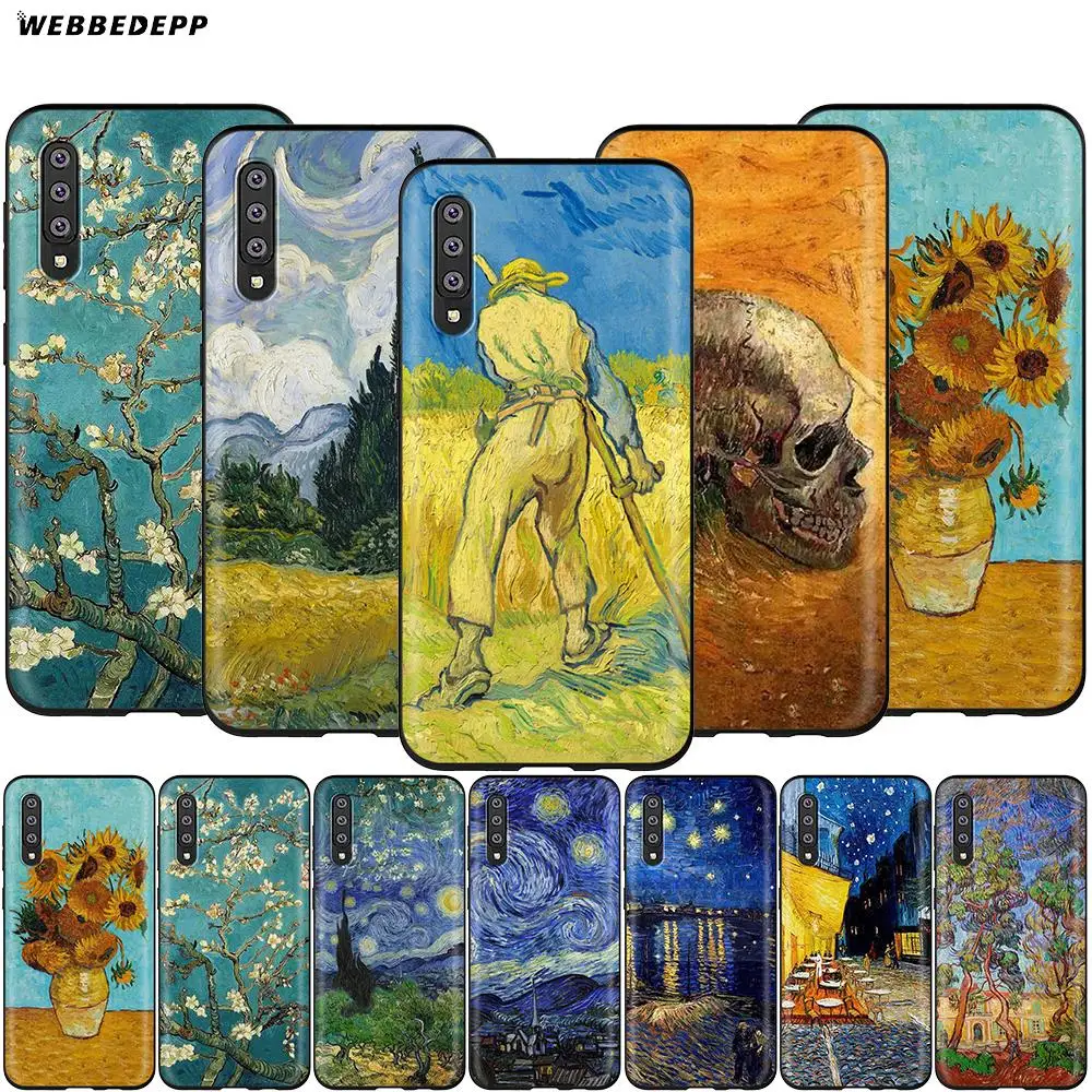 Webbedepp чехол с черепом Ван Гога для Samsung Galaxy A3 A5 A6 Plus A7 A8 A9 J6 M20 A10S A20S A30S A40S A50S|Бамперы| |