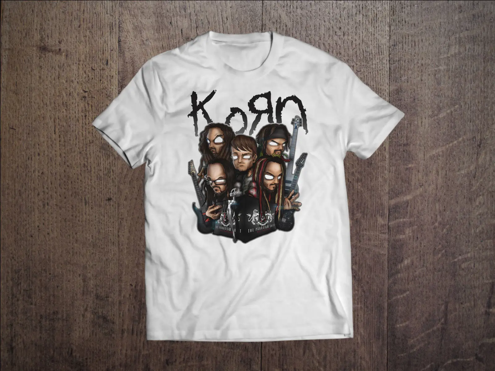 

Korn Graphic Men White T-Shirt Nu Metal Rock Band Fan Tee Shirt Size S-3XL T Shirt Unisex More Size and Colors