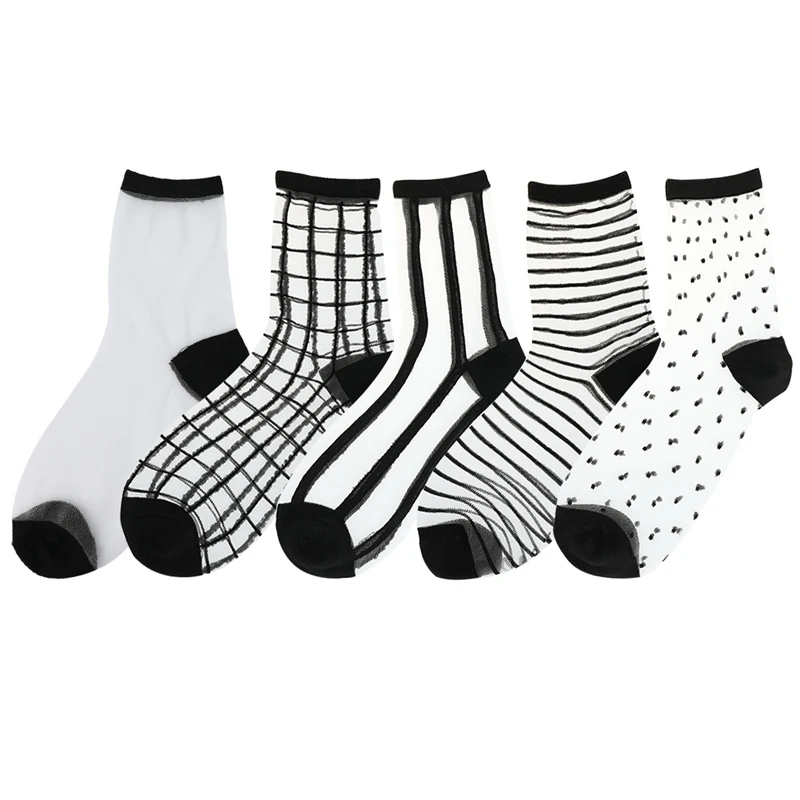 

Hipster Harajuku Thin Ankle Socks Women Fashion Glass Transparent Short Socks Female Summer Art Fishnet Scoks Sox