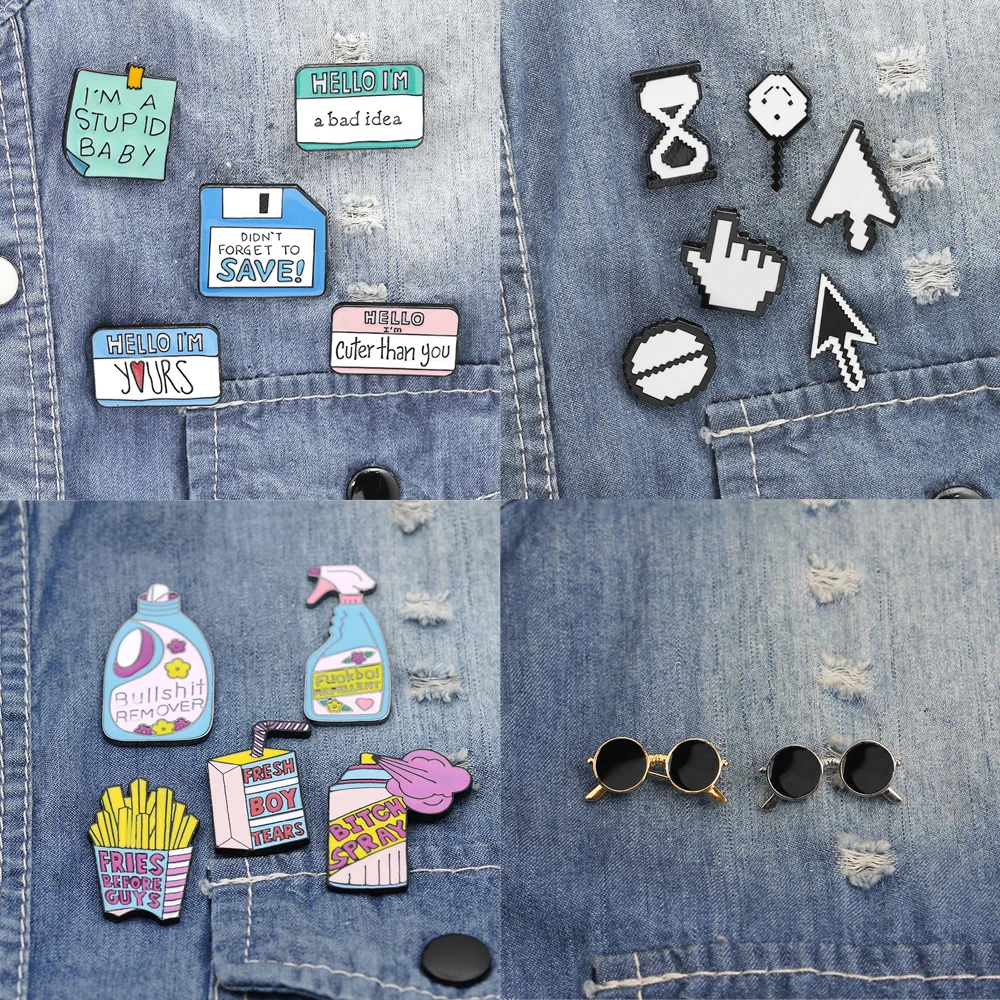 Милый эмалированный мультяшный нагрудник со стрелками модная металлическая