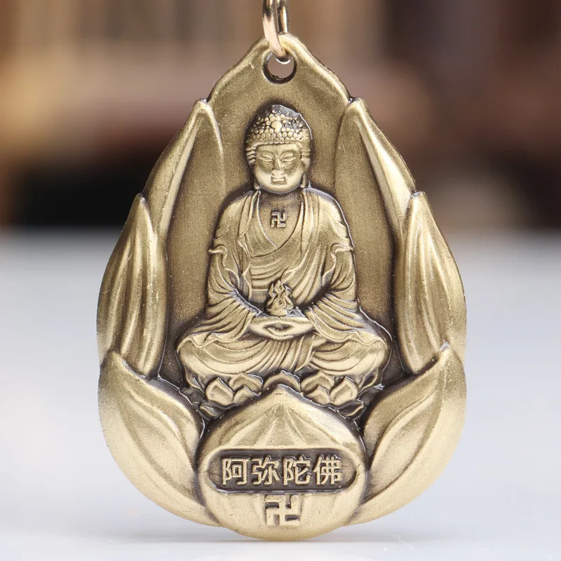

pure copper eight Guardian pendants Chinese Zodiac life Buddha men's and women's copper Buddha card Thai copper craft