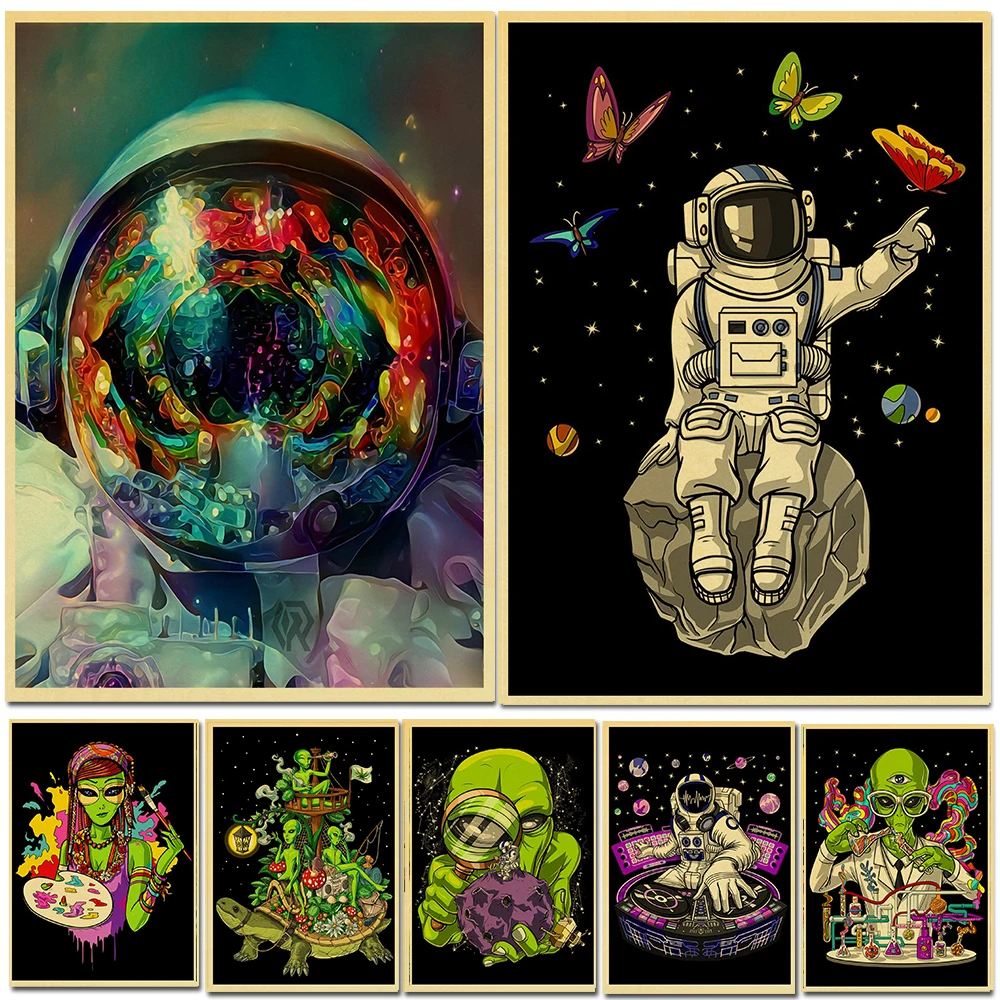 Винтажная мультипликационная психоделическая фотобумага домашняя наклейка из