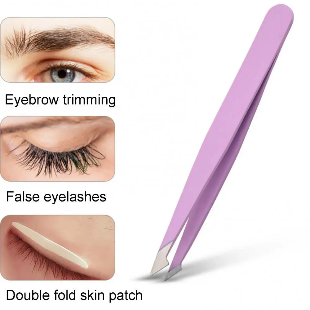 

50% Hot Sale 4Pcs/Set Stainless Steel Slant Eyebrow Tweezers Set Ingrown Hair Removal Tool