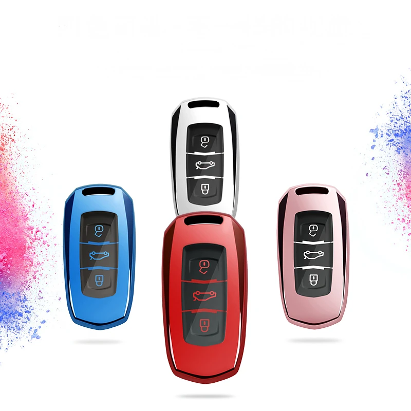 Новинка яркий мягкий ТПУ чехол для автомобильных ключей с полным покрытием Geely