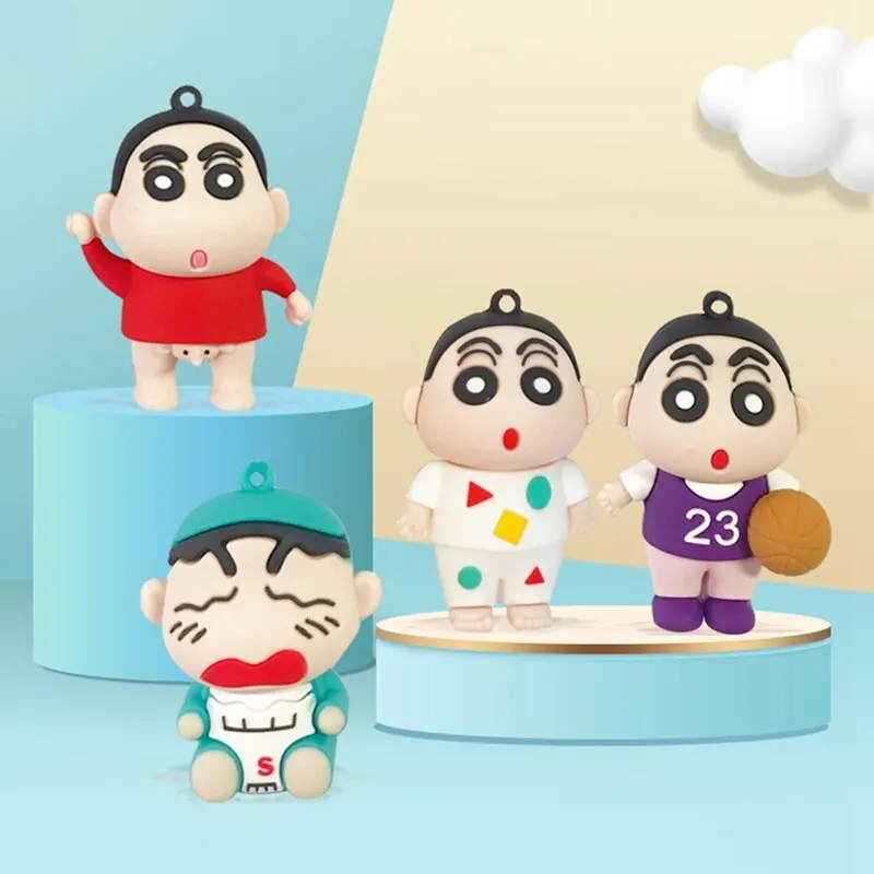 

New Cartoon Crayon Shin-chan Key Chain Bags Men Pendant Key Ring Unisex Key Holder Silicone Jewelry