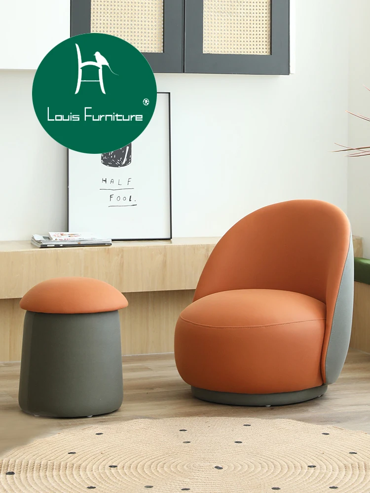 

Скандинавский креативный стул Louis Fashion для гостиной, низкая Водонепроницаемая технология, тканевый стул для отдыха, детский диван
