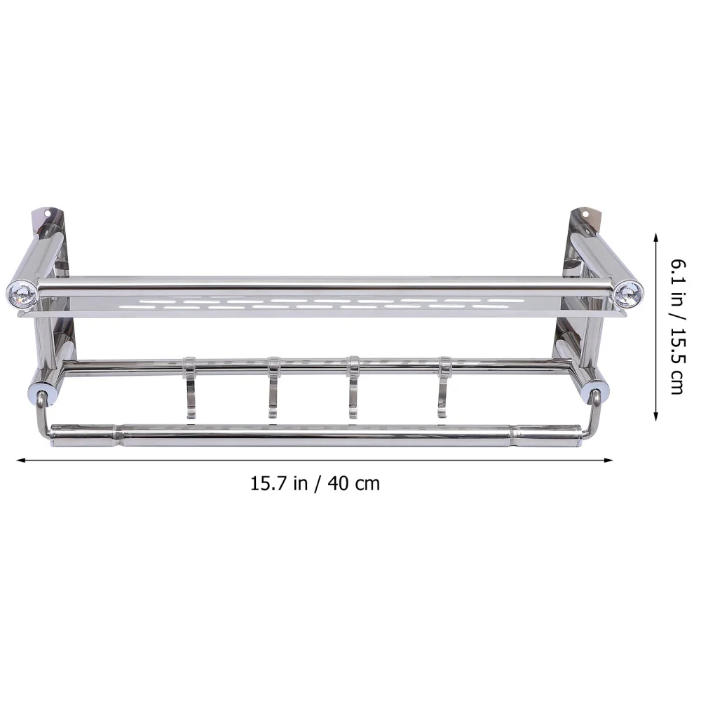 

Storage Rack Self-adhesive Storage Basket Wall-mounted Rack (Steel Color)