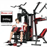 multifunctional large scale combined fitness equipment three person station comprehensive training device smith machine