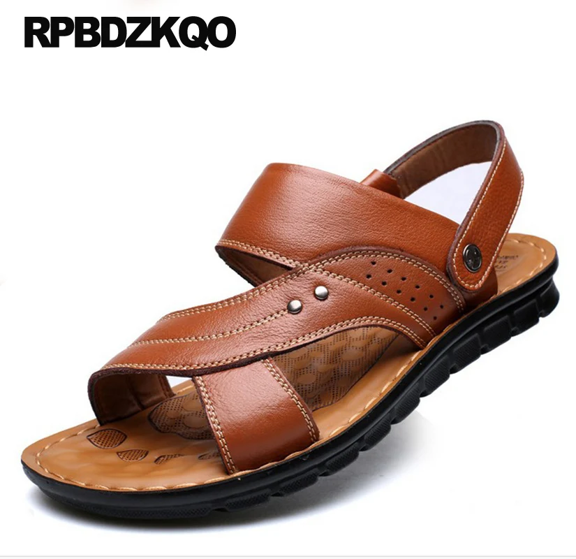 ремень дизайнер тапочки родной плюс размер коричневый 2019 большой пляж высокое