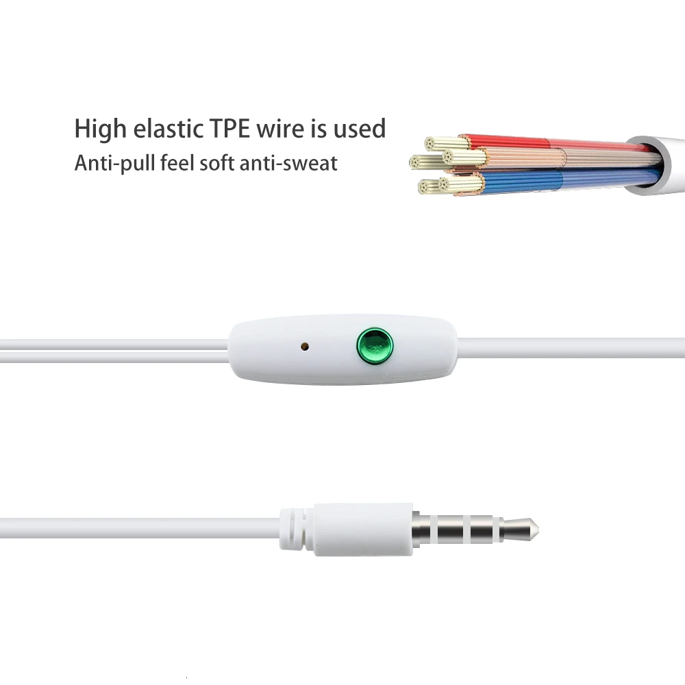 Наушники-вкладыши CHYI проводные 3 5 мм для прослушивания музыки MP3/4 с микрофоном