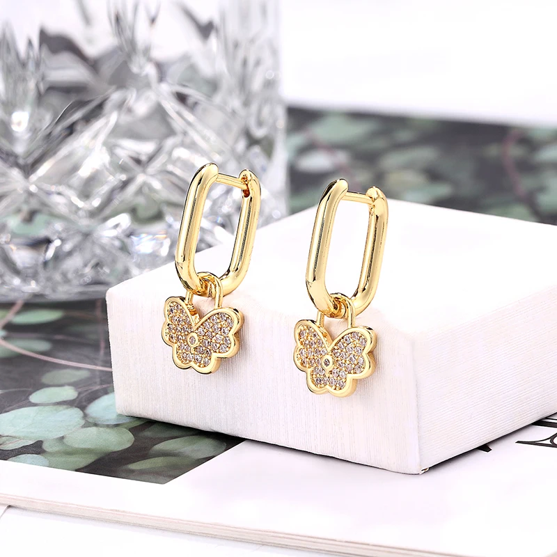 Модные Роскошные кубические циркониевые сердечки/замок/бабочка очарование