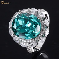 wong rain 925 sterling silver 1214 mm paraiba tourmaline created moissanite gemstone ring for women fine jewelry christmas gift