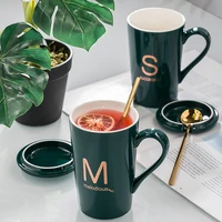 personal alphabetical surname mug with lid tea set travel mugs coffee novelty big large creative latte porcelain cups gift