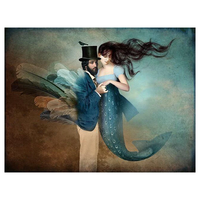 5D сделай сам полностью круглая алмазная живопись вышивка Catrin Welz-Stein mermслуды 3D