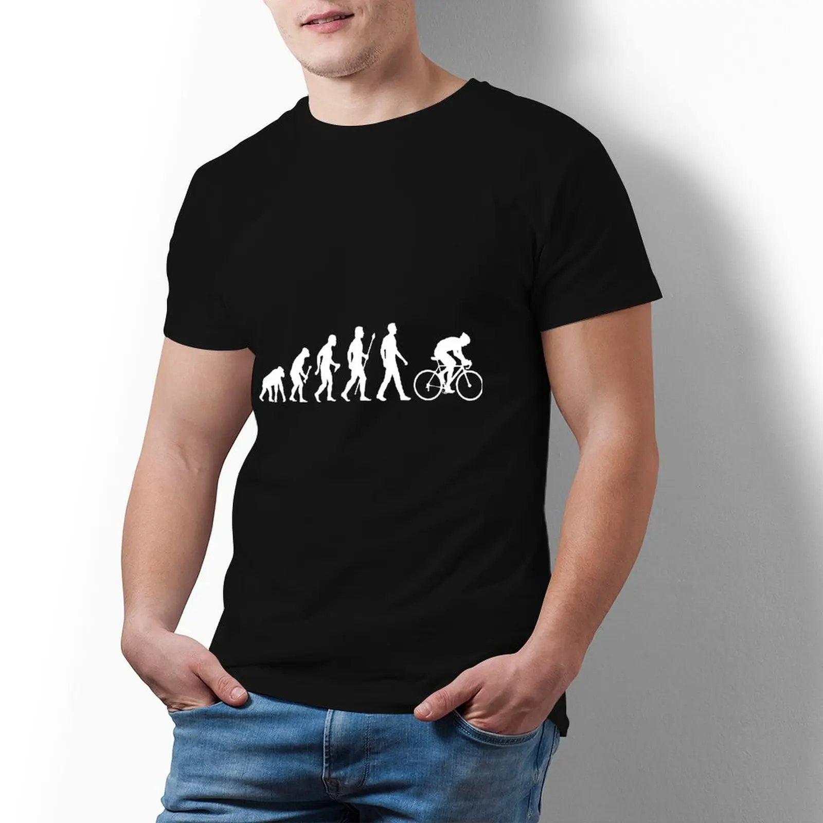 

Футболка Evolution Of Man, забавная Классическая футболка из 100 хлопка, Мужская футболка оверсайз