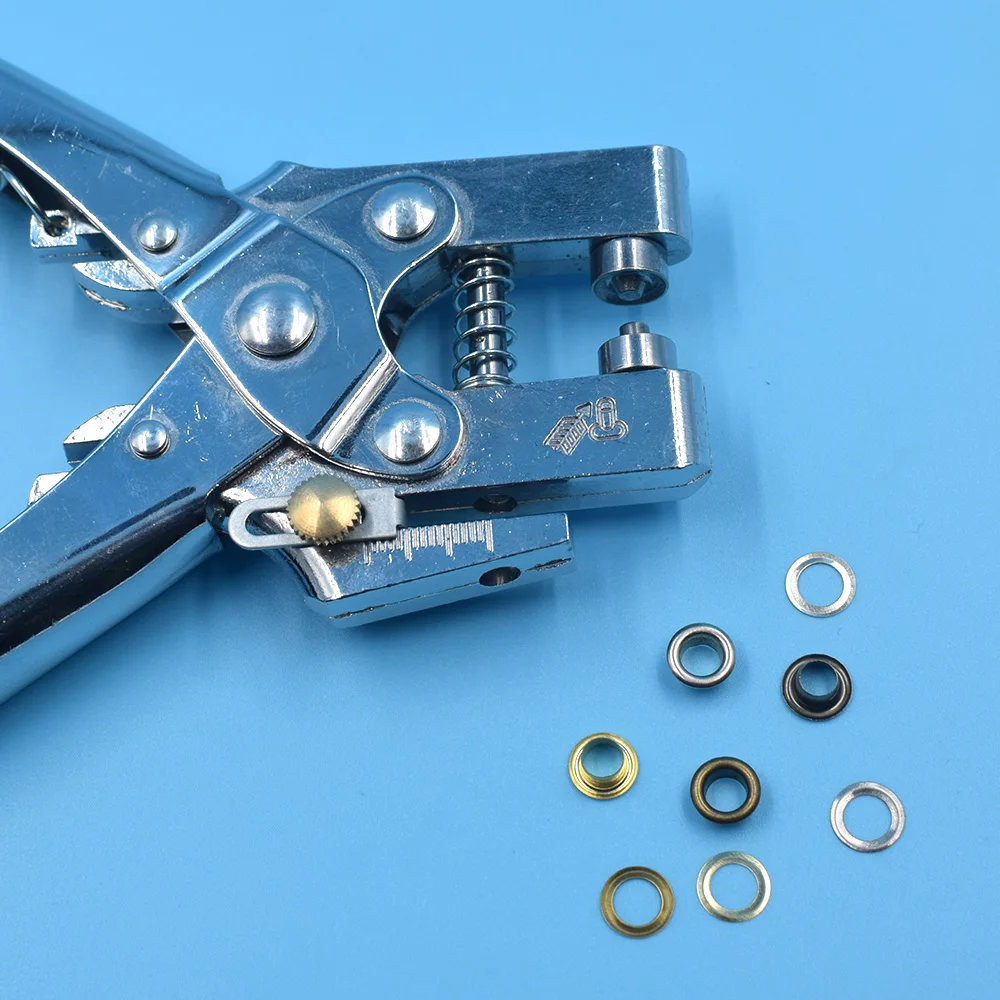 

Leverage Fasten Plier with 100 Sets Metal Eyelets Washer Stomatal Rivet DIY Apparel Scrapbooking Craft Kit Sewing Punch Tool