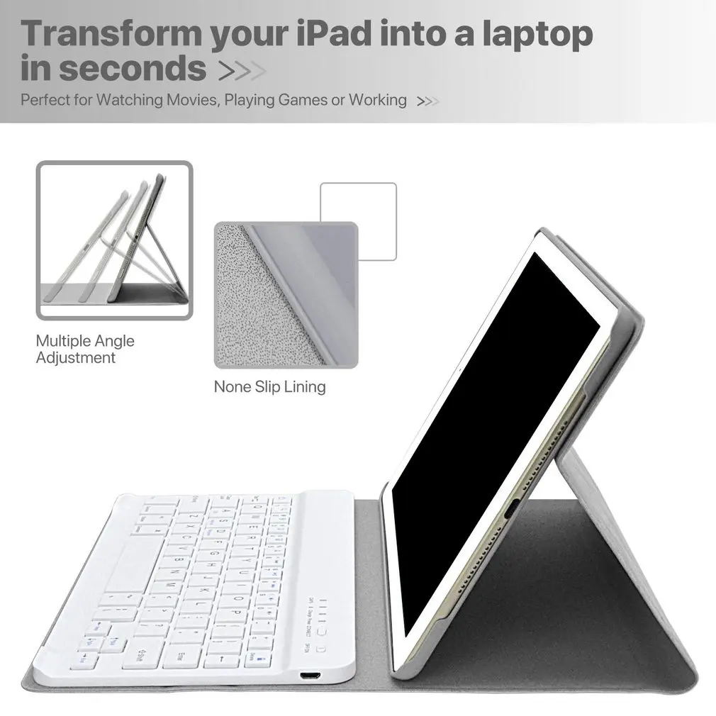 Беспроводная клавиатура чехол для iPad 9 7 &quot6th/5th Gen 2018/2017 Pro Air 1/2 мягкий прочный