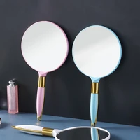 round square makeup hand mirror with handle european style retro beauty mirror portable small vintage cosmetic mirror