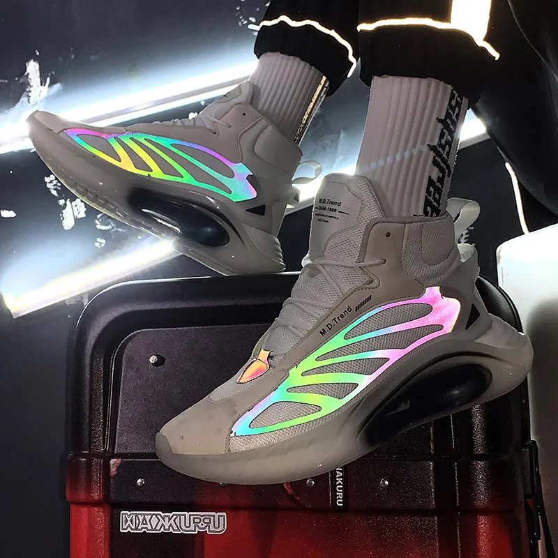 Harga Sepatu Basket Pria Musim Panas Sepatu Basket Pria Tinggi Atas Sepatu Bot Pergelangan Kaki Flywire Pria Latihan Sneakers Keranjang Berkualitas Tinggi Peredam
