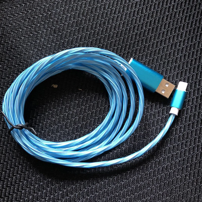1 м 2.4A потоковый светильник USB кабель для передачи данных для iPhone X Micro USB кабель для Xiaomi Redmi Быстрая зарядка type-C кабель для зарядки
