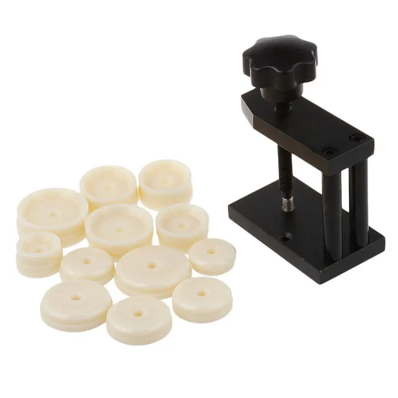 

Watch Crystal Front Back Case Cover Screw Press Presser Closing Tool + 12 Dies