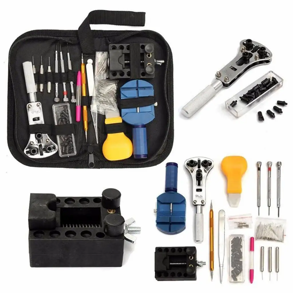 144pcs Watch Repair Tool Kit Watch Link Pin Remover Case Opener Spring Bar Remover Horlogemaker Repair Tool Set Accessories watchband watch band strap repair tools stainless steel metal spring case opener link pin remover repair tool watch accessories
