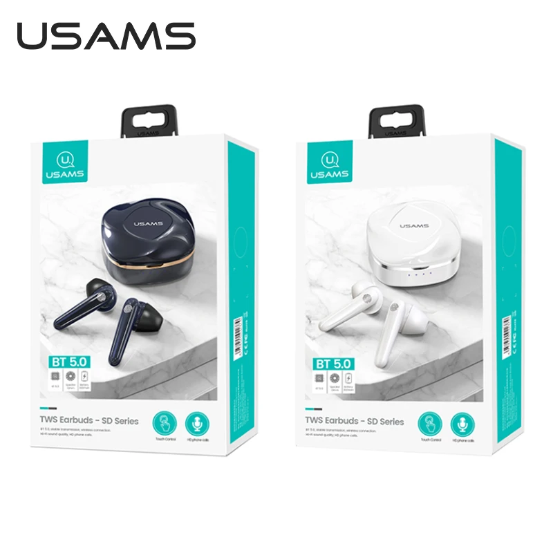USAMS Bluetooth V5.0 Наушники Беспроводные с микрофоном спортивные Водонепроницаемые
