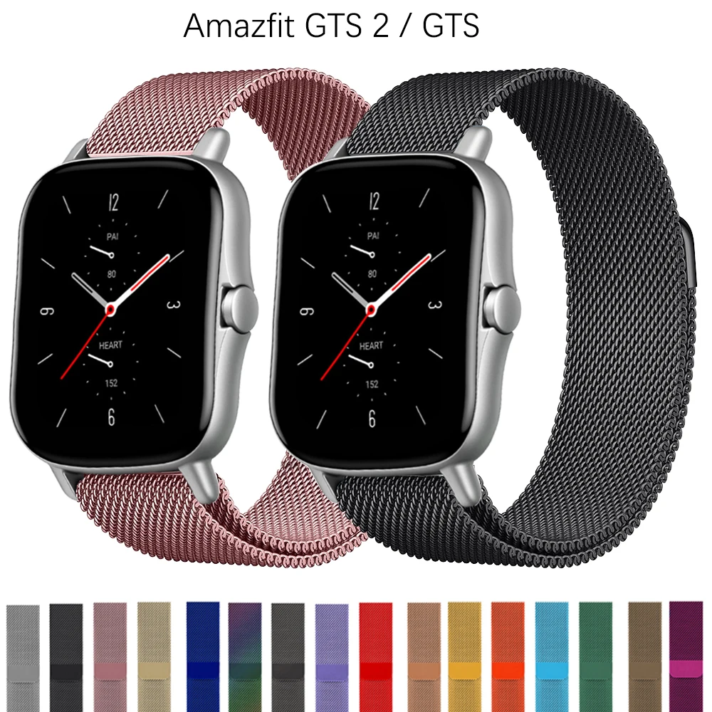 

Ремешок из нержавеющей стали для Amazfit GTS/2/2e/GTS2 Mini/GTR 42 мм/47 мм/GTR2/2e/stratos 2/3, металлический браслет для часов, 20 мм/22 мм