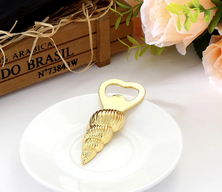 

Free shipping 50pcs/lot Fast Delivery 2018 HOT! Ocean Beach Golden Conch Bottle Opener Beer Bottle Opener Creative Gifts