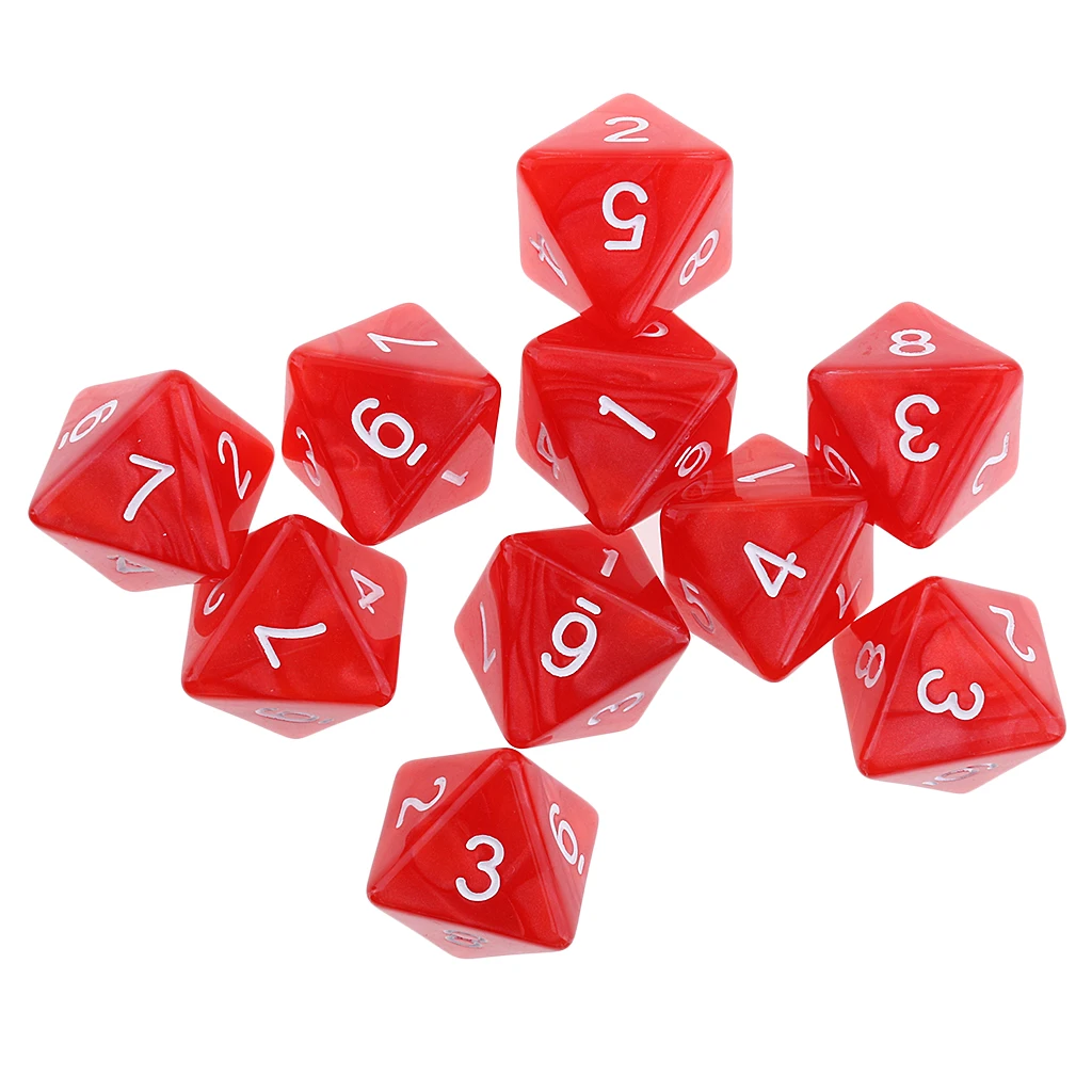 10pcs 8 Sided Dice D8 Polyhedral For Dungeons And Dragons Game |
