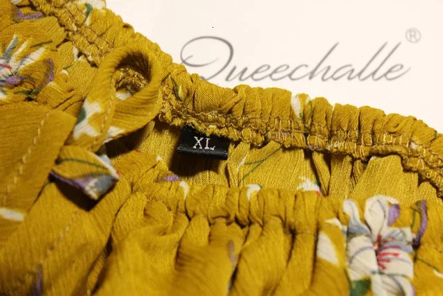 Queechalle XXXL 4XL 5XL размера плюс шифоновое платье с принтом летнее женское платье с вырезом лодочкой и эластичной талией свободное платье Boho Vestido для женщин