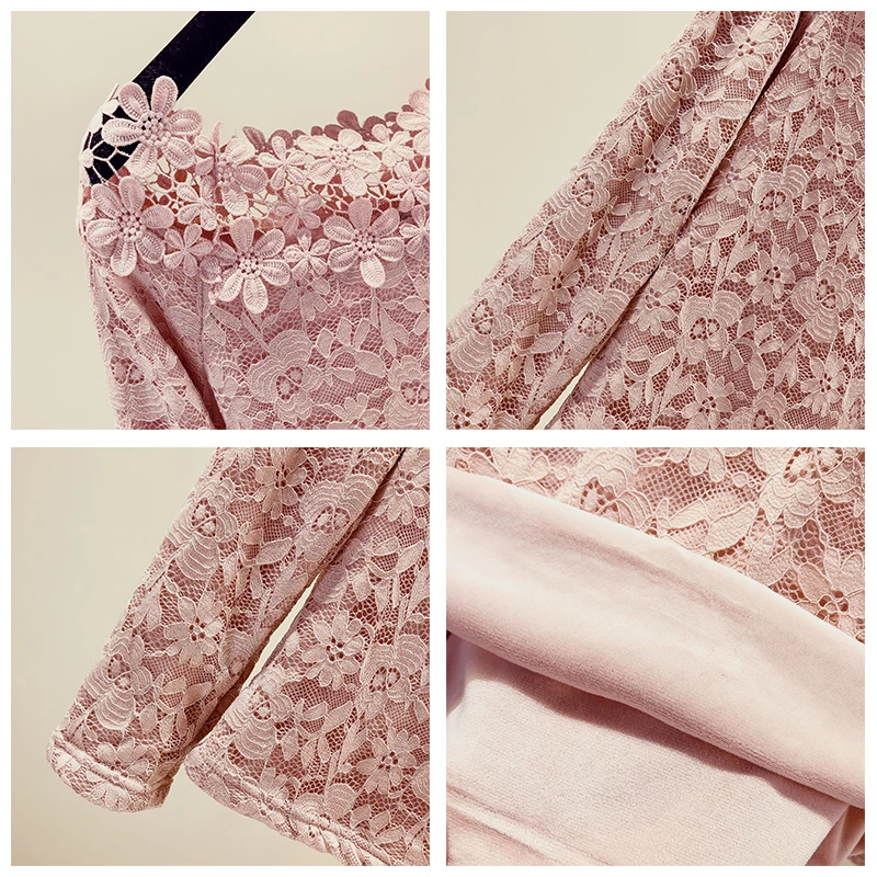 Новинка 2019 кружевная блузка MUMUZI с цветочным узором весенние пикантные Топы