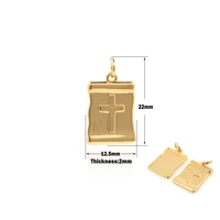 irregular rectangle cross pendant christian jewelry diy jewelry making supplies accessories gold filling religion