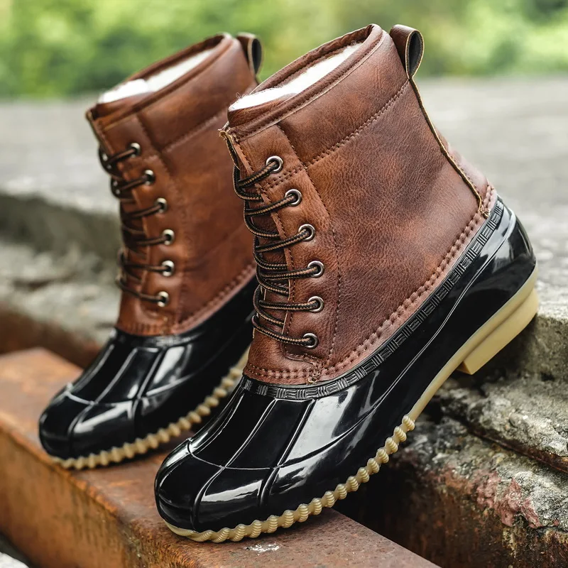 Зимние ботинки женская теплая обувь плюшевые водонепроницаемые резиновые