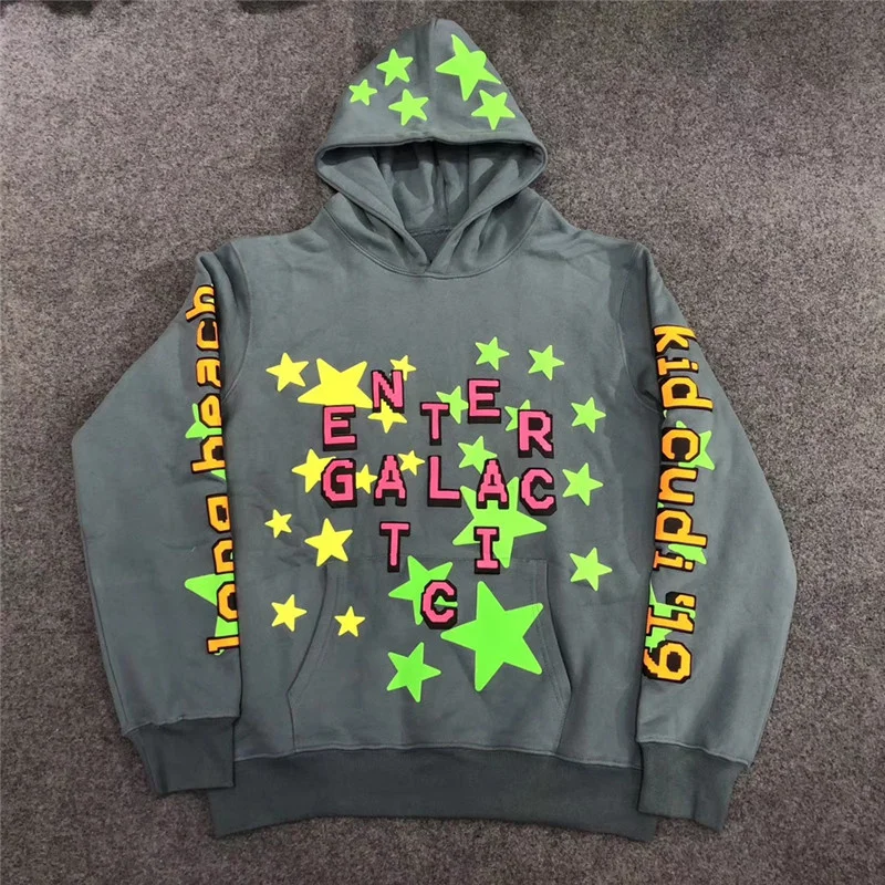 

3M Reflective Plant Flea Market Kid Cudi Enter Galactic Hoodie Fluorescent Green Stars Blue CPFM.XYZ Pullover