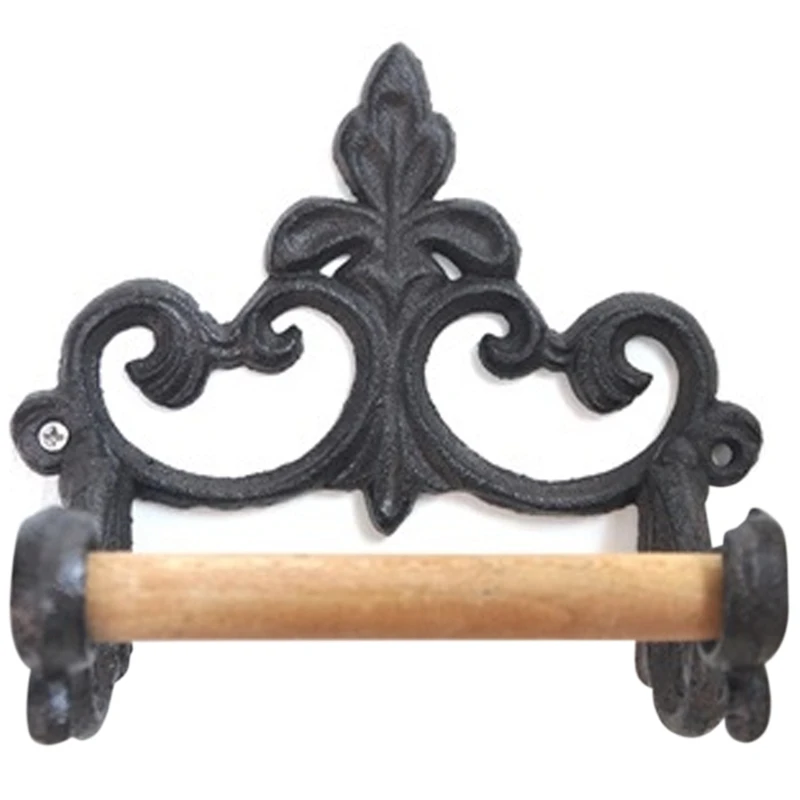 

Toilet Paper Holder Retro Wrought American Style Toilet Roll Holders Wall Mounted for Home Black Bathroom Accessories
