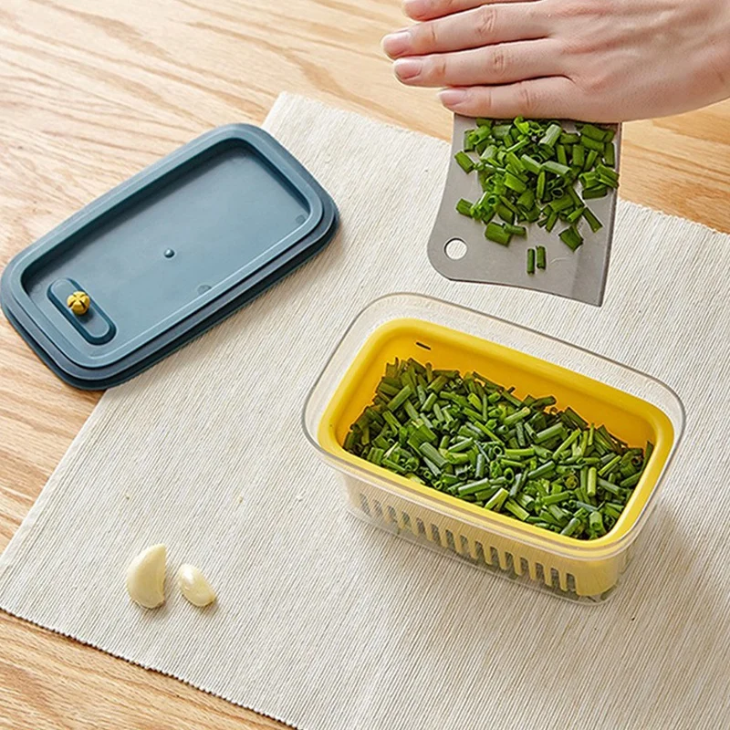 

2 Pcs Retractable Draining Crisper,for Food Fresh-Keeping Fridge Storage Container,Drain Storage Box with Strainers