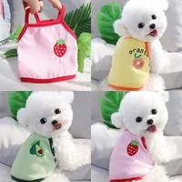 puppy pink strawberry clothes summer thin dog clothes japanese pet camisole schnauzer sunscreen clothes pet supplies