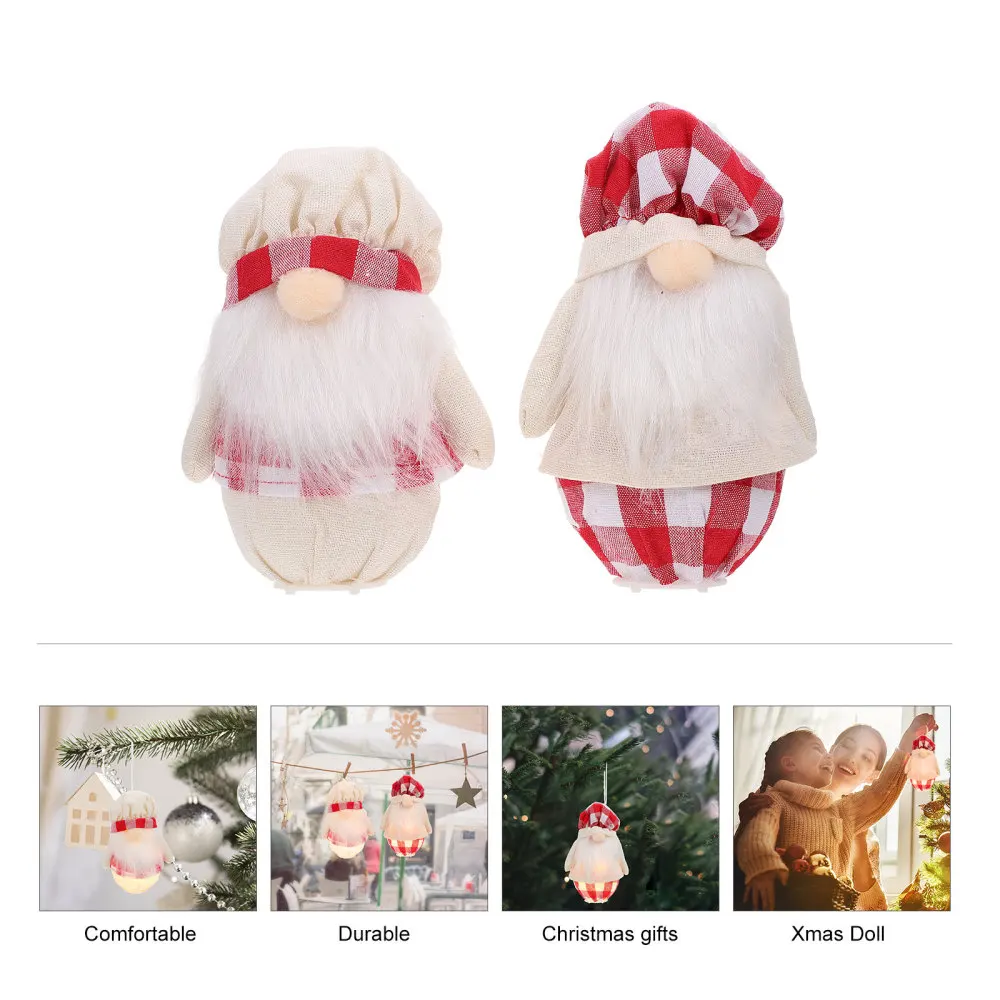 

2Pcs Decorative Home Pendant Creative Xmas Gnome Doll Faceless Doll Pendant