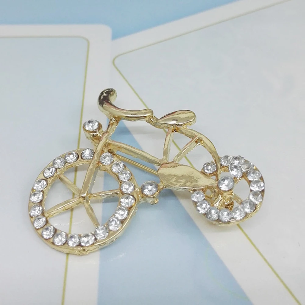 Новинка 2019 милые стразы брошь в форме велосипеда булавка Ювелирное Украшение