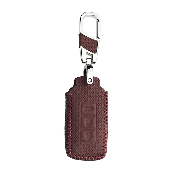 wine red Чехол для ключей из натуральной кожи для Mitsubishi Outlander Lancer10 EX Pajero Galant Sport ASX RVR L200, корпус-брелок для ключей - Название цвета: wine red