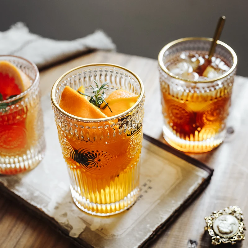 Роскошная Ретро Скандинавская стеклянная чашка круглая прозрачная для воды