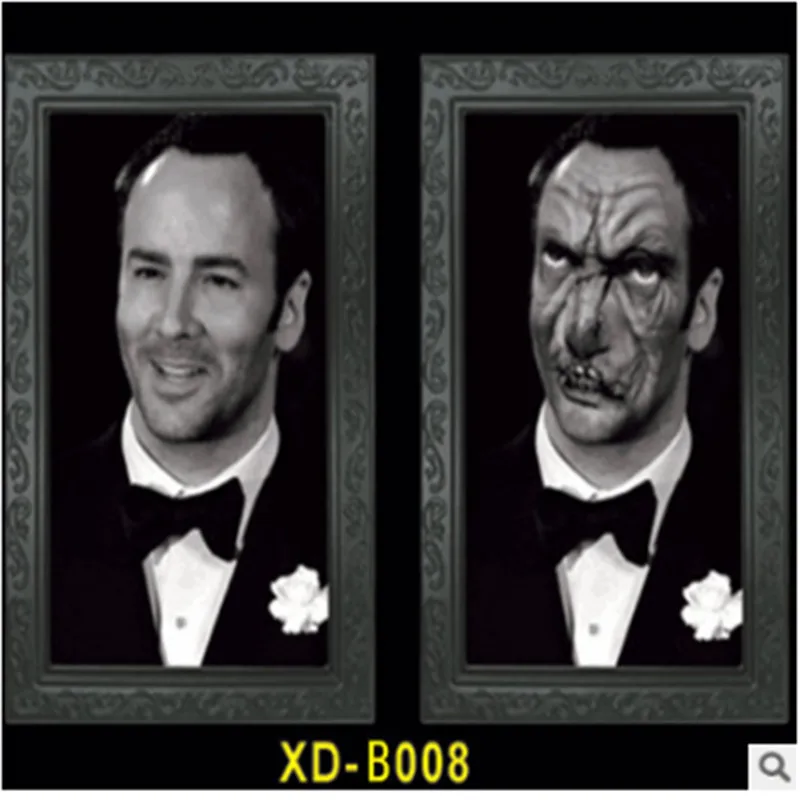Фоторамка с изображением ужасов, линзовидная, 3D, для изменения лица, фоторамка, страшный портрет, хэллоуинская страшилка, праздничное украшение для вечеринок, реквизит - Цвет: As photo shows