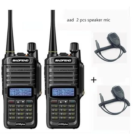 add 2 mic speaker 2 шт 5-25 км 10 Вт Baofeng UV-9R плюс обновленная версия cb радио comunicador Водонепроницаемая рация baofeng uv 9r плюс рация - Цвет: add 2 mic speaker