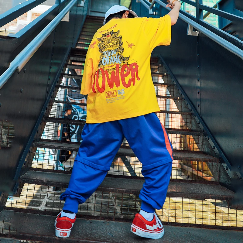 Children'S Day Street Dance Costumes Boys Girls Loose Hip-Hop Chinese Style T-Shirt Hiphop Pants Jazz Modern Wear DQS4446 |