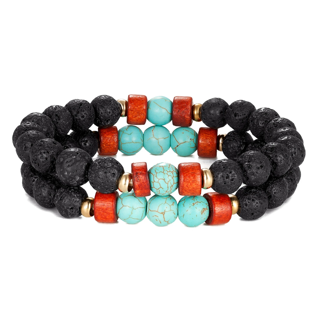 2 шт./компл. Мужские Женские со вставками из натурального камня браслет тигрового