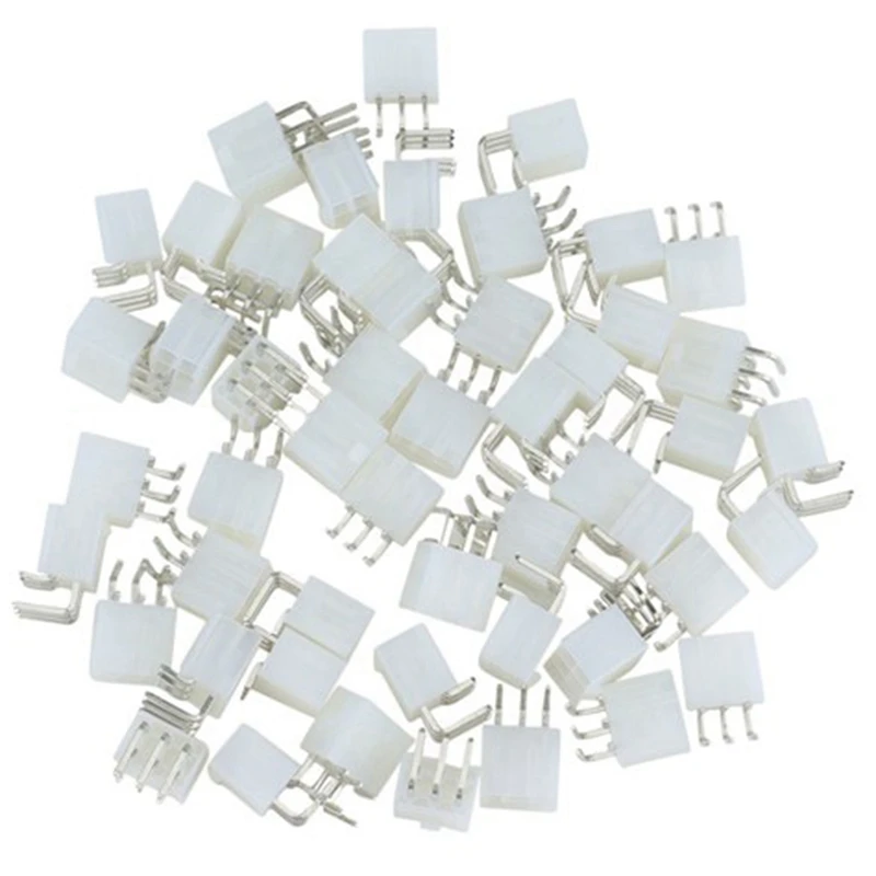 

100Pcs 4.2 MM 6 Pin Header Male Pin 0.165 inch Graphics Card GPU PCI-E PCIe Power Connector Right Angle Through Hole PCB