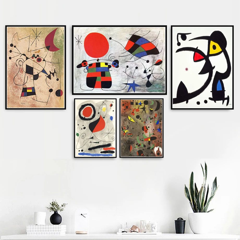 

Poster Prints Hot Joan Miro Modern Surrealism Abstract Artwork Art Canvas Oil Painting Wall Pictures For Living Room Home Decor